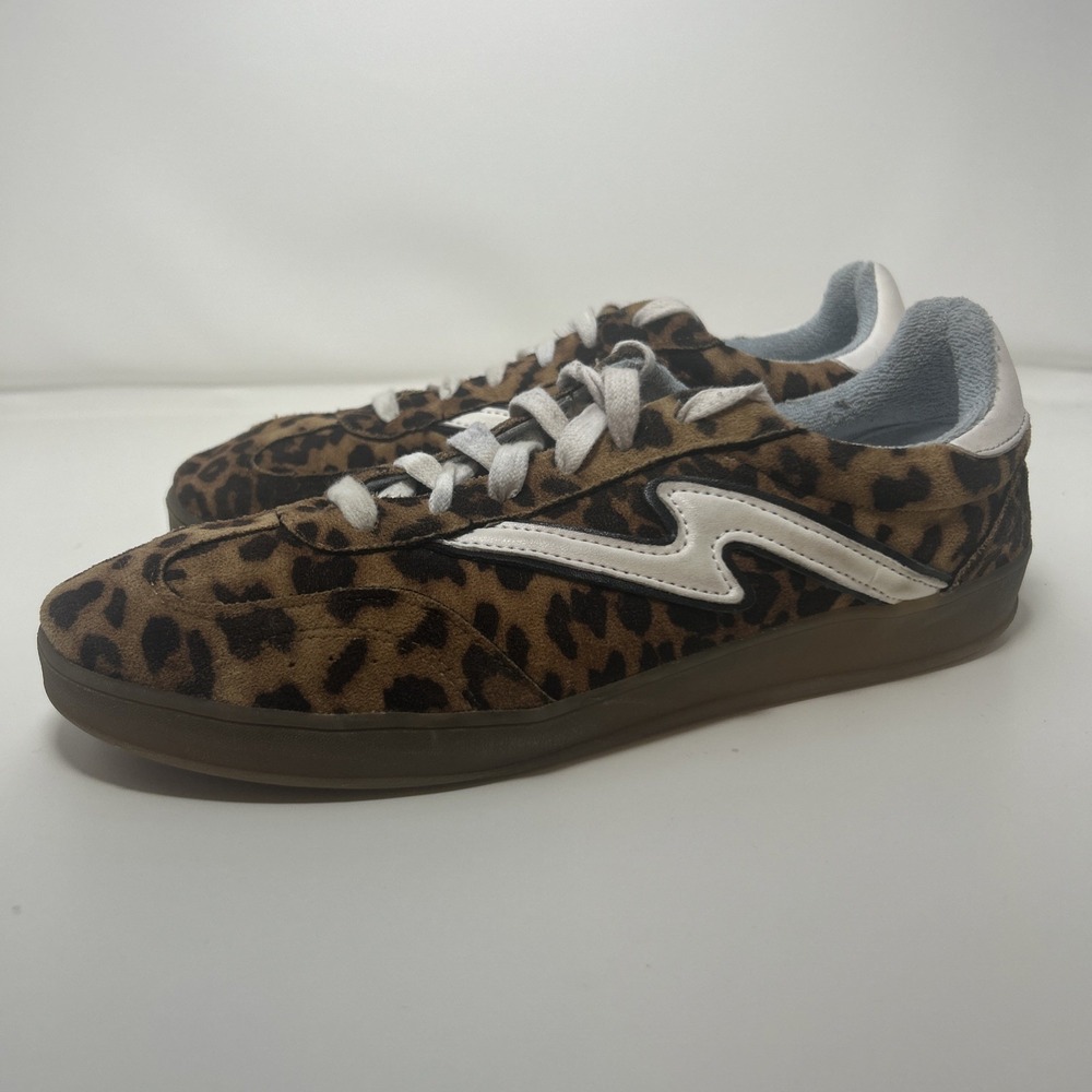 Madden Girl‎ Giia Leopard Print Sneakers Women's Size 10 Lace Up, Gum Sole